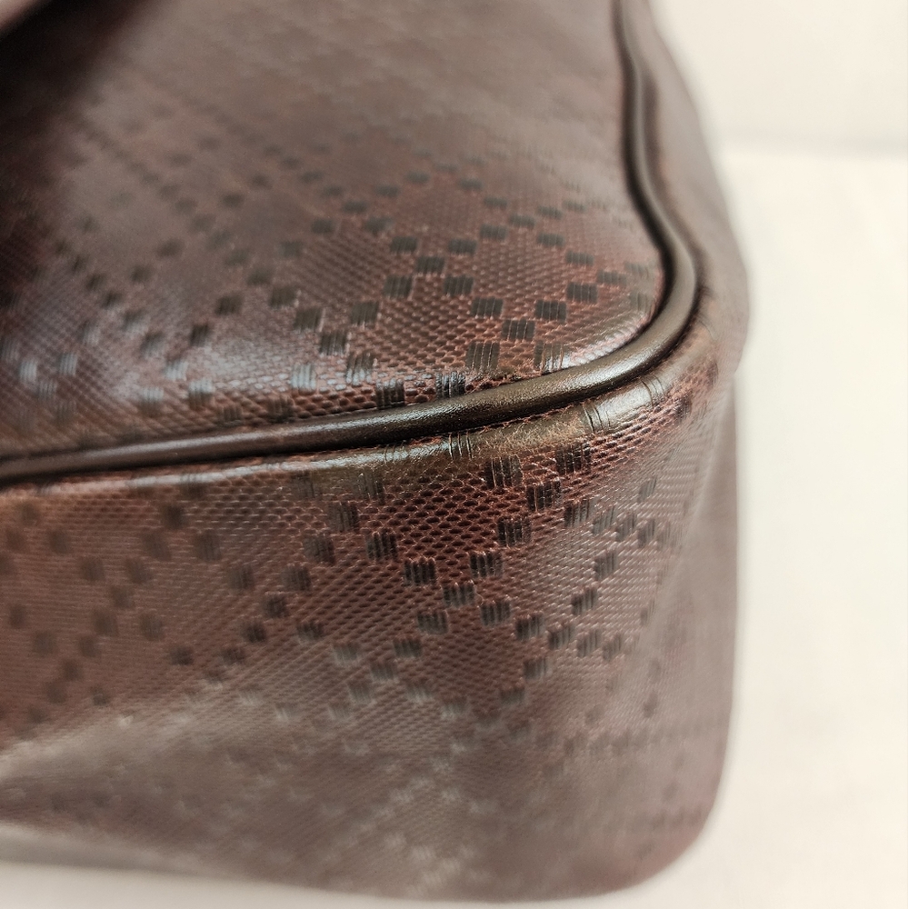 ✨️GUCCI Brown Diamante Leather Messenger Bag - Picture 9 of 16